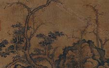 书画高清-石树图团扇 曹知白 元代 大都会艺术博物馆藏
