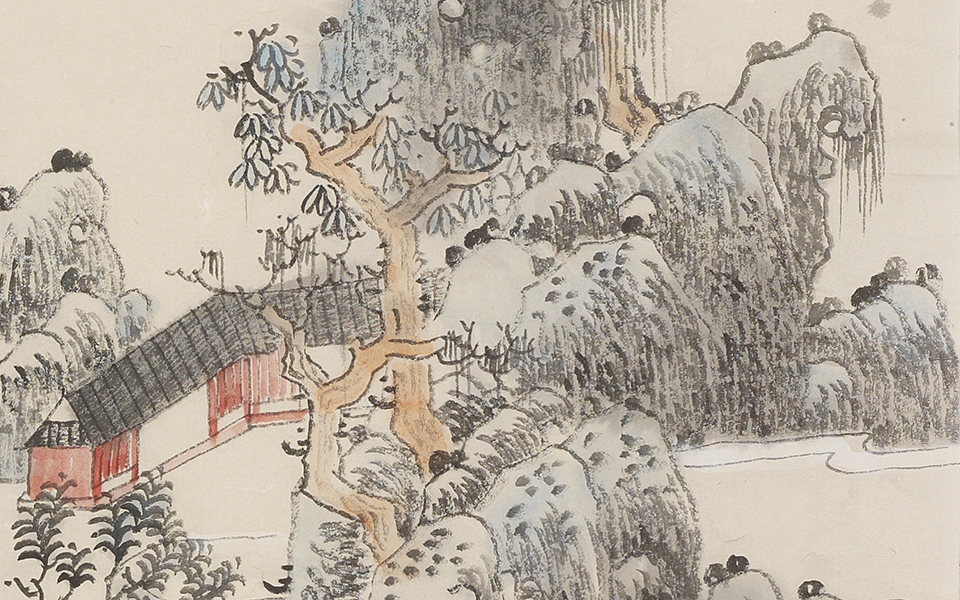 坐观万景得天全高清_坐观万景得天全张筱膺高清_张筱膺坐观万景得天全高清_张筱膺_当代