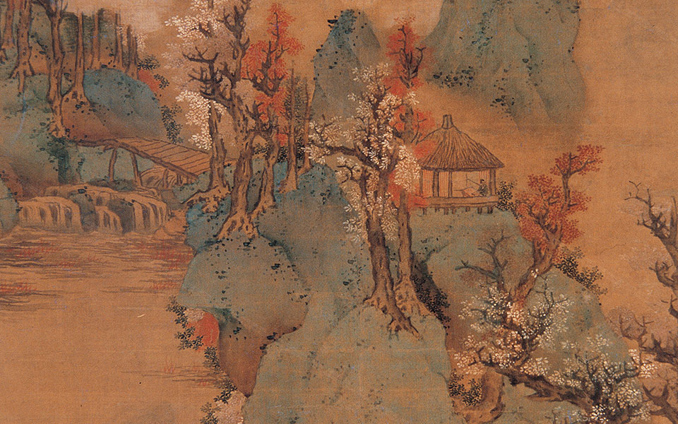 仿张僧繇山水图高清_蓝瑛仿张僧繇山水图高清_仿张僧繇山水图蓝瑛高清_蓝瑛_明代_绢91X177