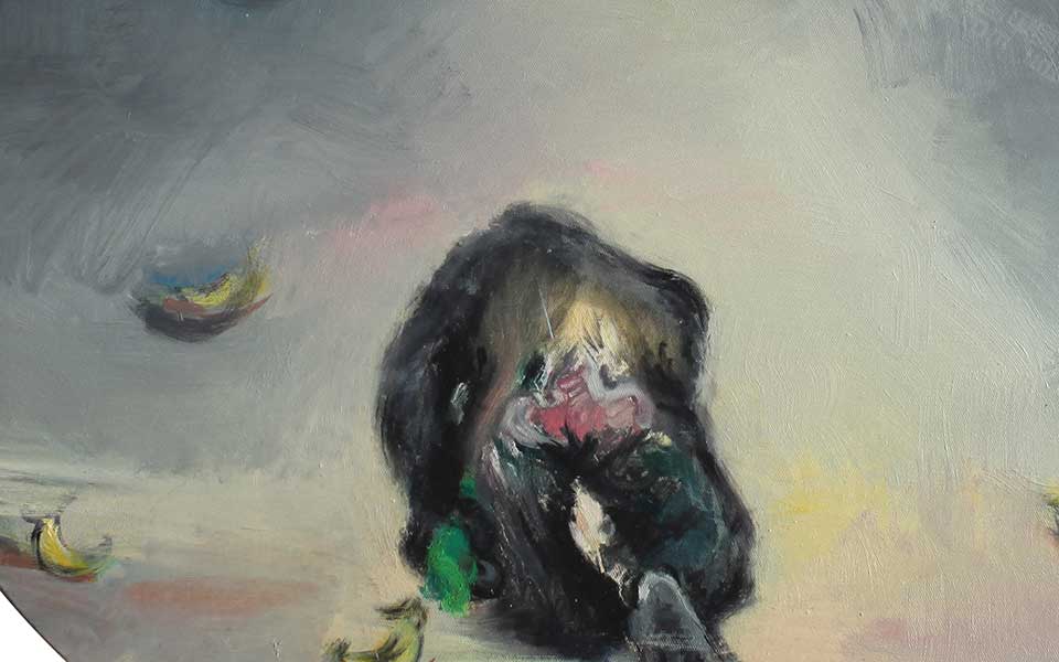 2013哈尔滨师范美术学院毕业展作品 国云辉 油画作品迷茫80x80cm高清