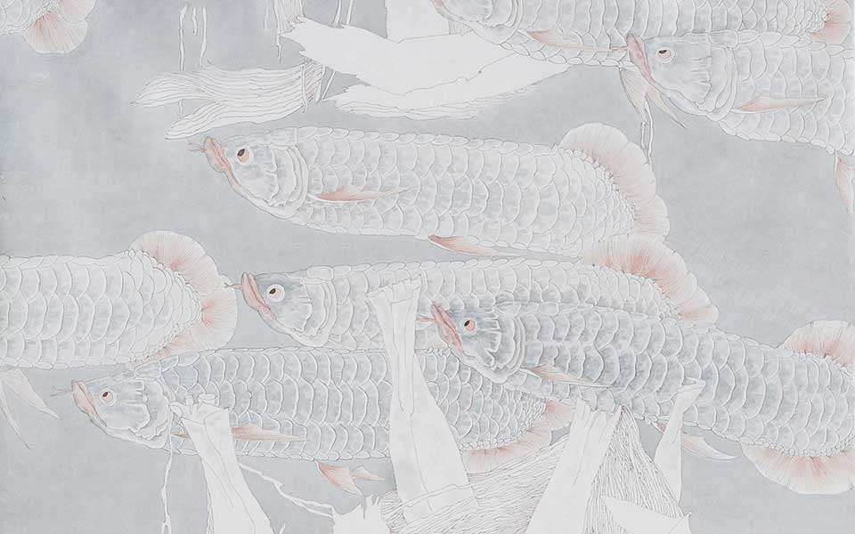 2013哈尔滨师范美术学院毕业展作品 李成博 逍遥游左边144cmX170cm高清