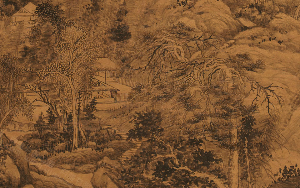 山庄奇峰图轴高清_王鉴山庄奇峰图轴高清_山庄奇峰图轴王鉴高清_王鉴_清代