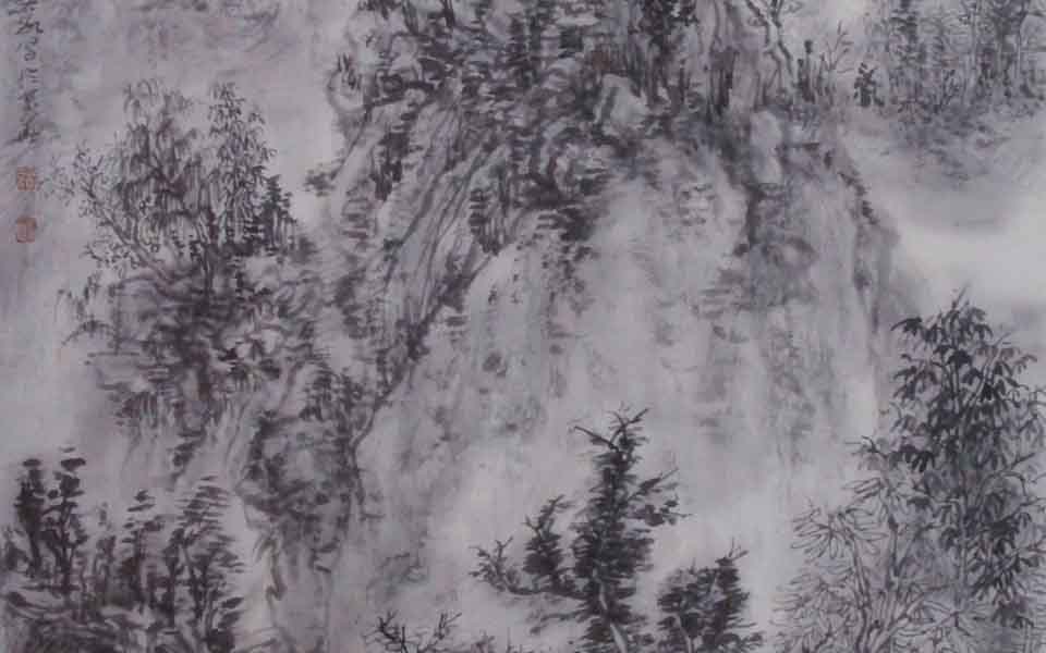 水墨山水3高清_水墨山水3徐右冰高清_徐右冰水墨山水3高清_徐右冰_当代