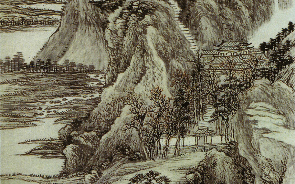 仿王蒙秋山萧寺图高清_王翚仿王蒙秋山萧寺图高清_仿王蒙秋山萧寺图王翚高清_王翚_清代
