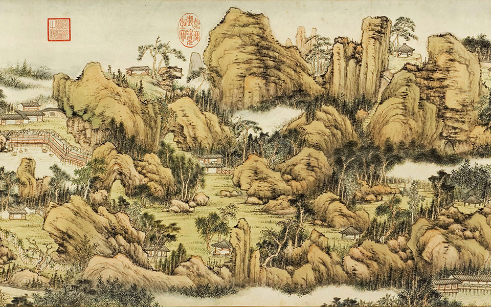 狮子林图卷高清_钱维城狮子林图卷高清_狮子林图卷钱维城高清_钱维城_清代