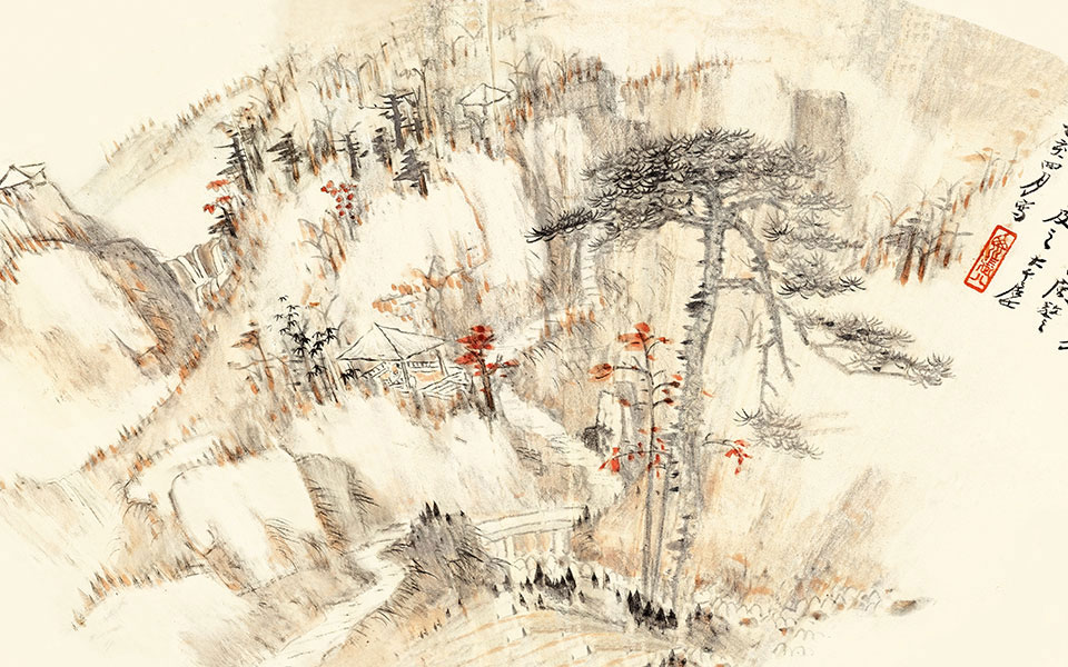 花鸟扇面2高清_张大千花鸟扇面2高清_花鸟扇面2张大千高清_张大千_近代