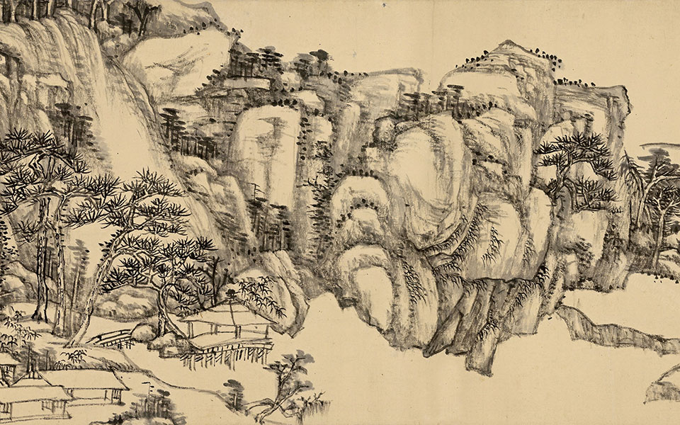 仿黄公望笔意富春山居图高清_王原祁仿黄公望笔意富春山居图高清_仿黄公望笔意富春山居图王原祁高清_王原祁_清代_维多利亚国家美术馆