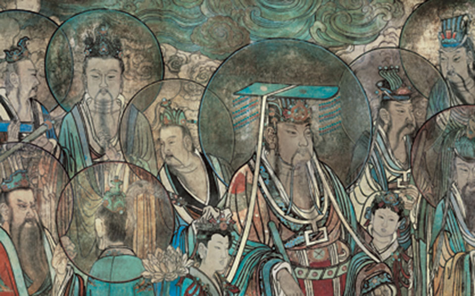 永乐宫四面壁画整体分布示意高清