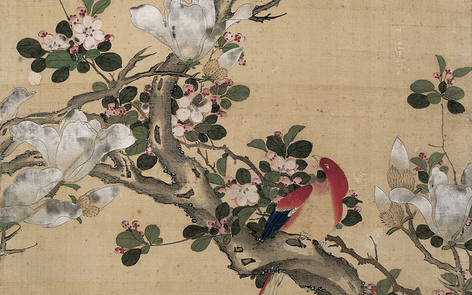 四季花鸟图屏高清_四季花鸟图屏陈枚高清_陈枚四季花鸟图屏高清_陈枚_清代