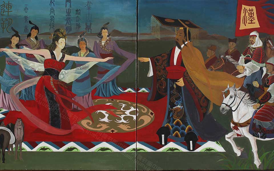 2013哈尔滨师范美术学院毕业展作品 陈丽 昭君出塞80x240cm高清