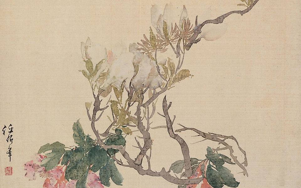 玉兰海棠高清_玉兰海棠任伯年高清_任伯年玉兰海棠高清_任伯年_清代