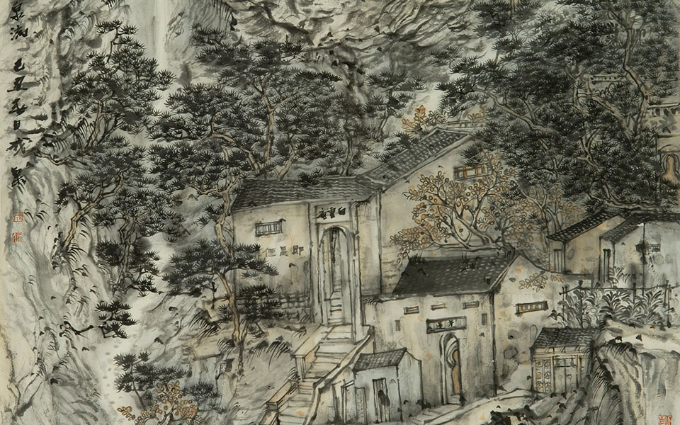 孤钟隔云度 禅语映溪流高清_孤钟隔云度 禅语映溪流程灿高清_程灿孤钟隔云度 禅语映溪流高清_程灿_当代