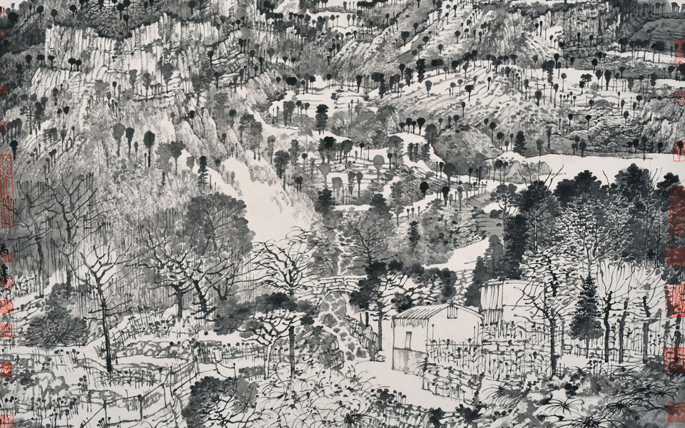 河山锦绣（郭亮村写生）高清_河山锦绣（郭亮村写生）卢禹舜高清_卢禹舜河山锦绣（郭亮村写生）高清