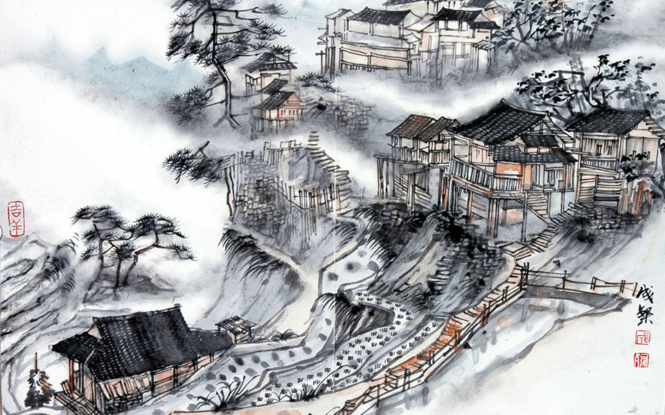 九华山写生之四高清_九华山写生之四程灿高清_程灿九华山写生之四高清_程灿_当代