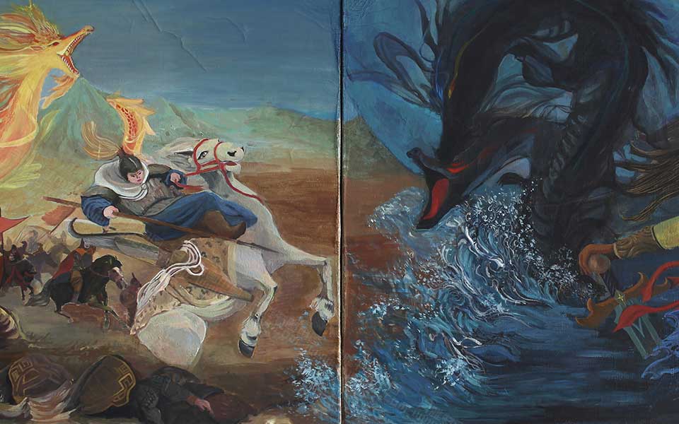 2013哈尔滨师范美术学院毕业展作品 高洋 战60x160cm高清
