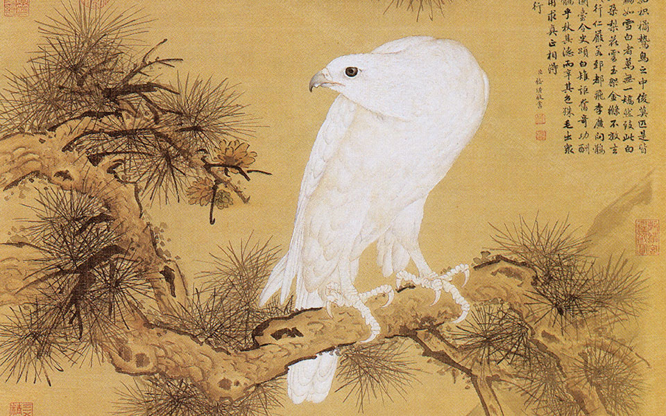 白鹘图高清_郎世宁白鹘图高清_白鹘图郎世宁高清_郎世宁_清代_123.8X65