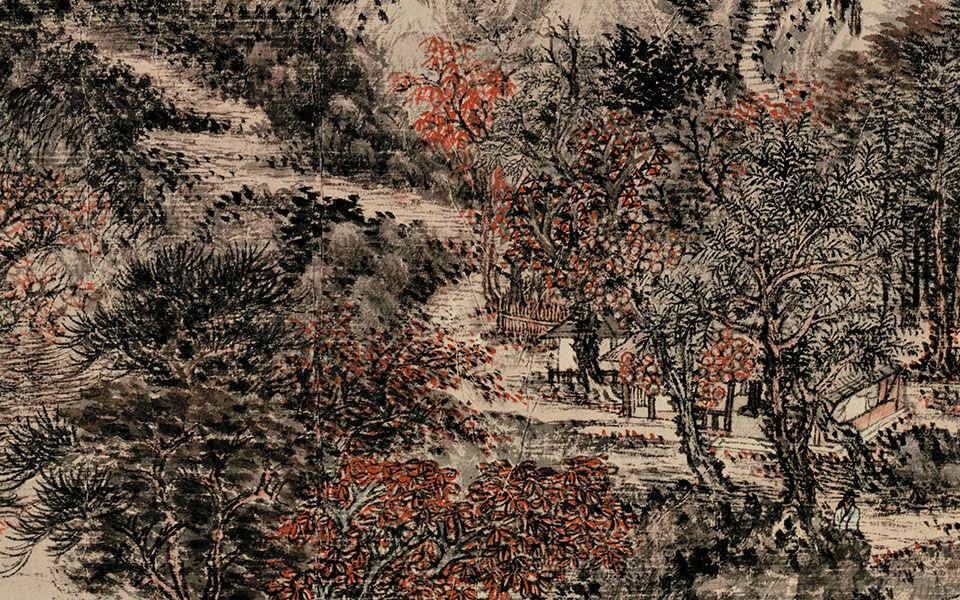 溪山红树图高清_王翚溪山红树图高清_溪山红树图王翚高清_王翚_清代