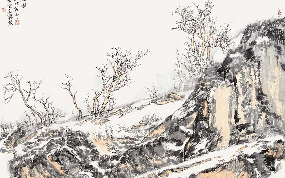 冷山雪尘图高清_冷山雪尘图刘丽高清_刘丽冷山雪尘图高清_刘丽_当代