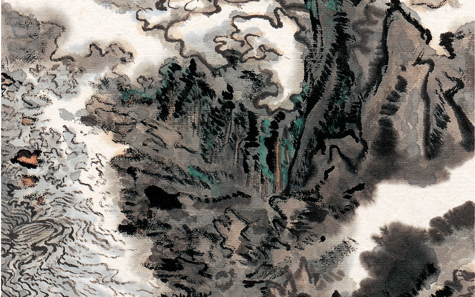 鱼龙回夜水高清_陆俨少鱼龙回夜水高清_鱼龙回夜水陆俨少高清_陆俨少_近现代_23x32