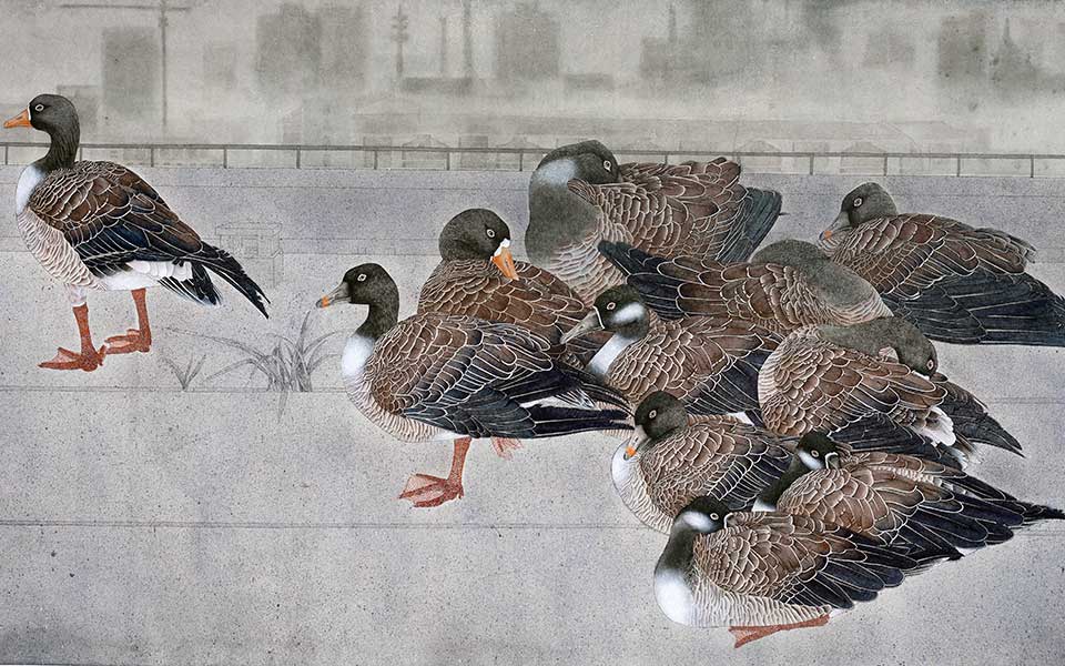 2013哈尔滨师范美术学院毕业展作品 丁雪峰 路漫漫90cmX170cm高清