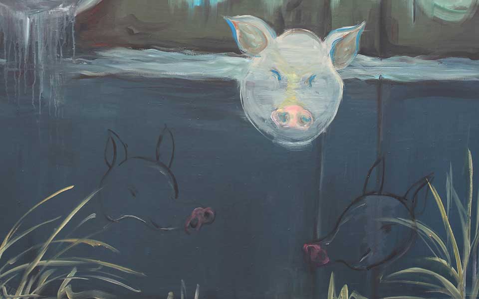 2013哈尔滨师范美术学院毕业展作品 石畅 油画作品异界120x150cm高清