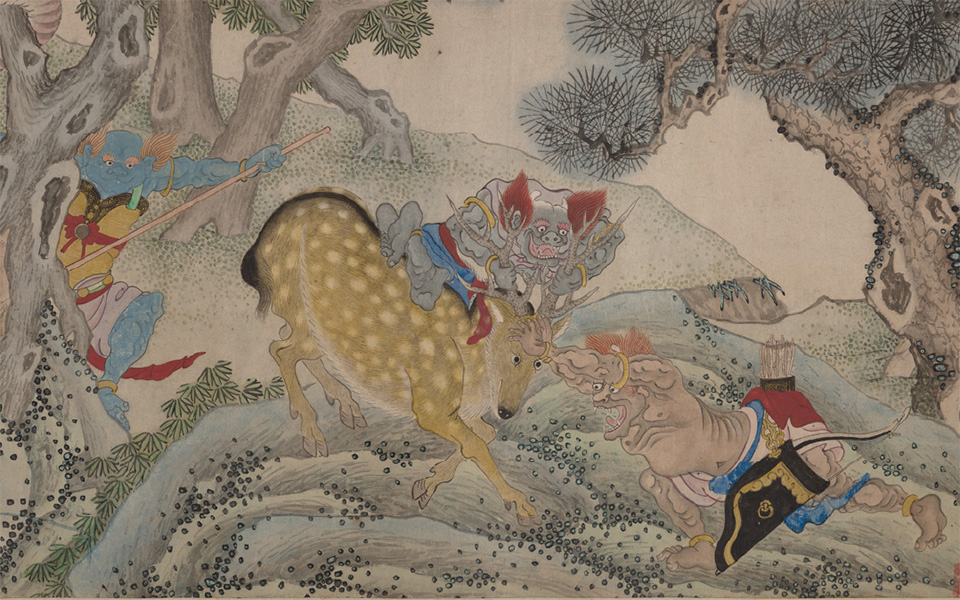搜山图高清_郑重搜山图高清_搜山图郑重高清_郑重_明代_27x847.1全卷