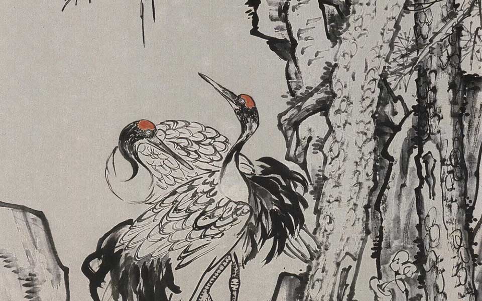 松鶴图軸高清_松鶴图軸李鱓高清_李鱓松鶴图軸高清_李鱓_清代 