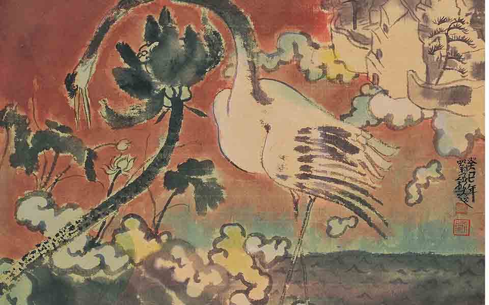 五谷山居众像鹤戏莲花高清_五谷山居众像鹤戏莲花刘钻高清_刘钻五谷山居众像鹤戏莲花高清_刘钻_当代