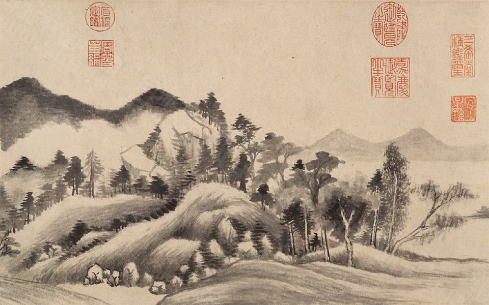 潇湘白云高清_董其昌潇湘白云高清_潇湘白云董其昌高清_董其昌_明代_纸本30.6x258