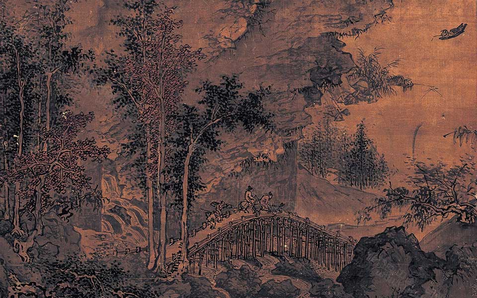 溪桥策蹇轴高清_溪桥策蹇轴戴进高清_戴进溪桥策蹇轴高清_戴进_明代 
