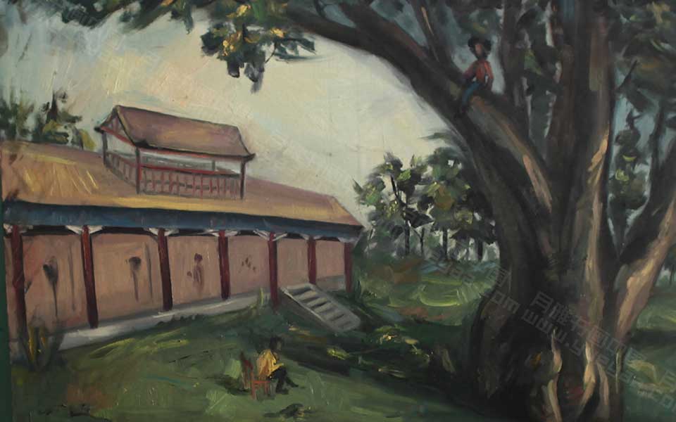 2013哈尔滨师范美术学院毕业展作品 程晋好 故乡160x80cm高清