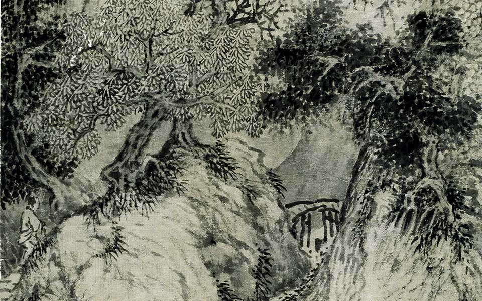 策杖寻幽图轴高清_策杖寻幽图轴谢时臣高清_谢时臣策杖寻幽图轴高清_谢时臣_明代 