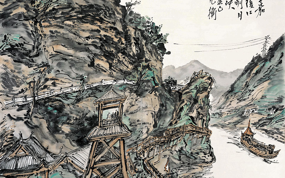 嘉陵江明月峡高清_嘉陵江明月峡范扬高清_范扬嘉陵江明月峡高清_范扬_当代