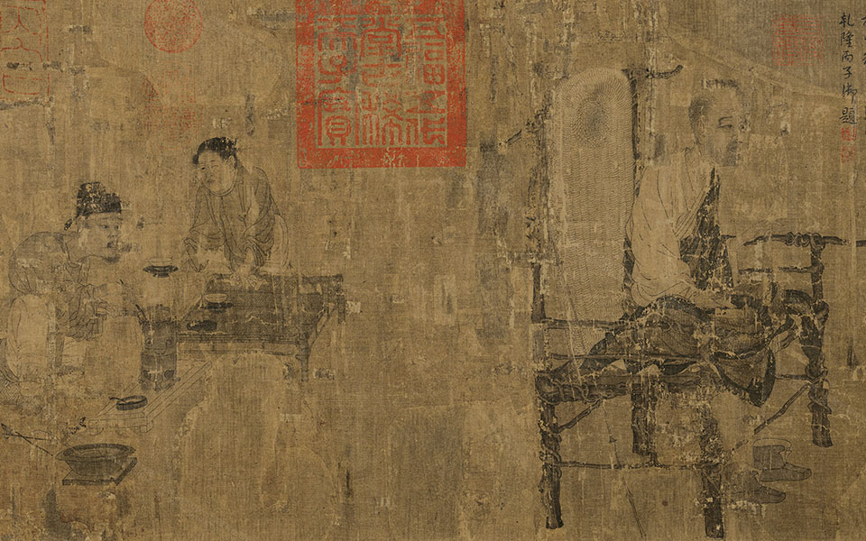 萧翼赚兰亭图高清_阎立本萧翼赚兰亭图高清_萧翼赚兰亭图阎立本高清_阎立本_唐代_绢本28x158