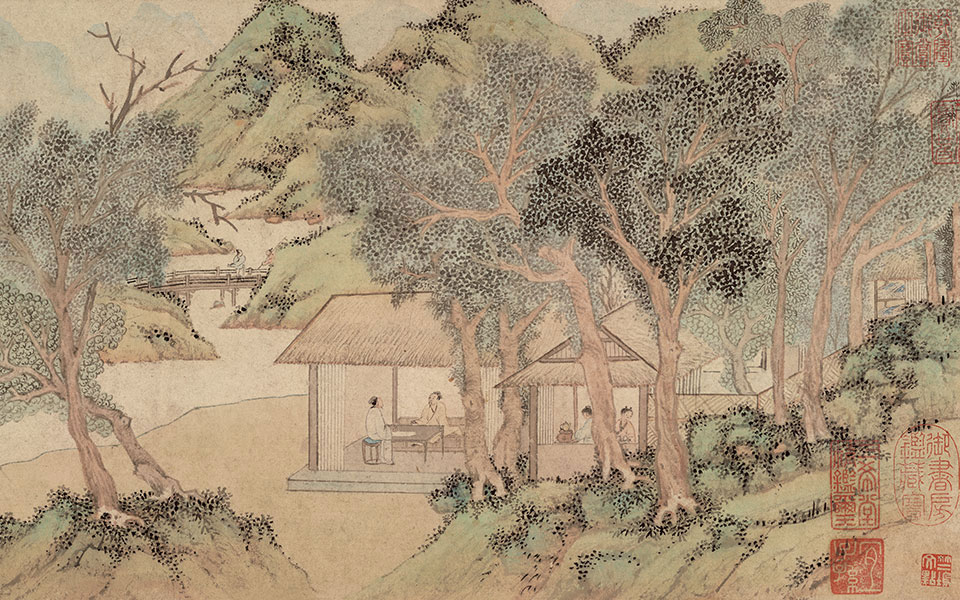 浒溪草堂高清_文征明浒溪草堂高清_浒溪草堂文征明高清_文征明_明代_纸本26.7x142.5