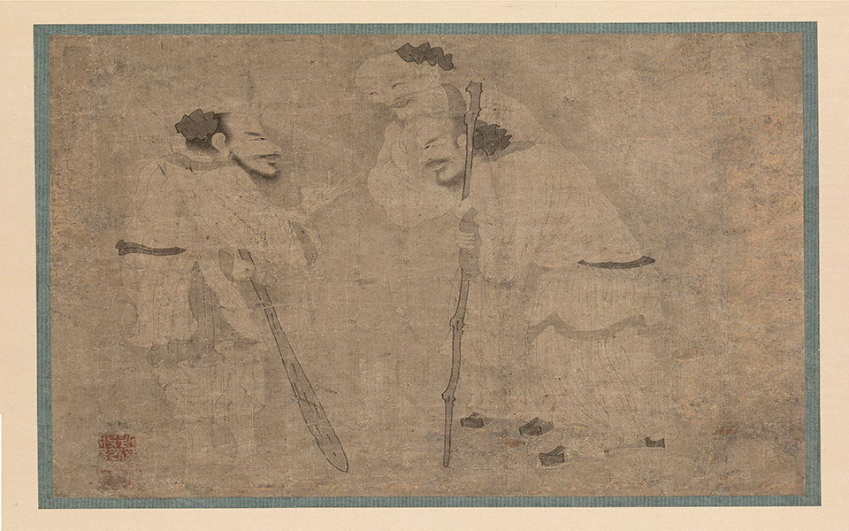 人形图高清_赵孟頫人形图高清_人形图赵孟頫高清_元代_23.9×27.4cm