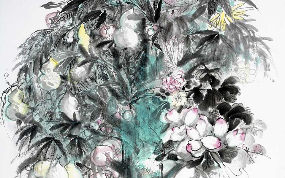 2013哈尔滨师范美术学院毕业展作品 时凤阳 生命树182cmX96cm高清