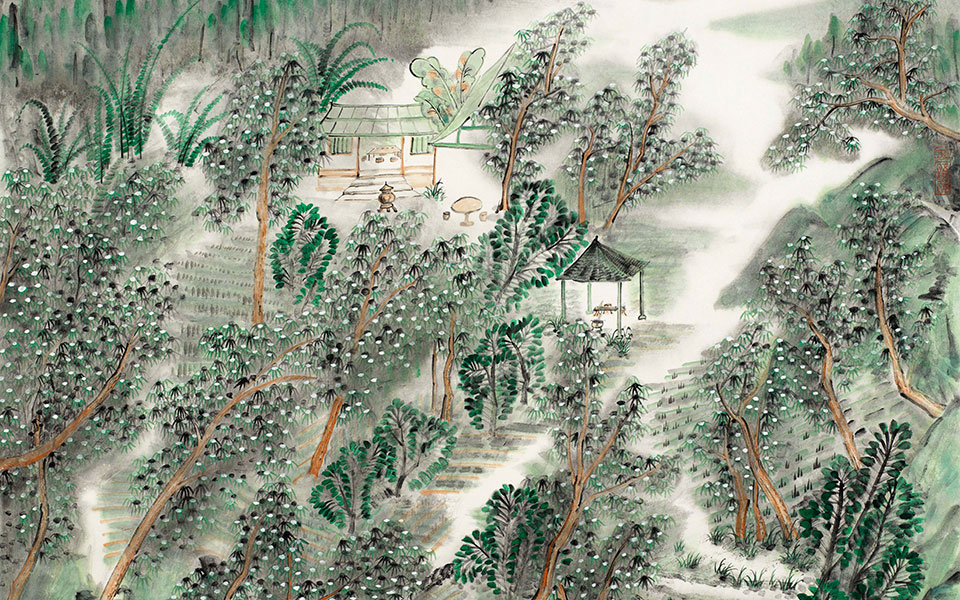 禅林清景高清_禅林清景周松竹高清_周松竹禅林清景高清_周松竹_当代
