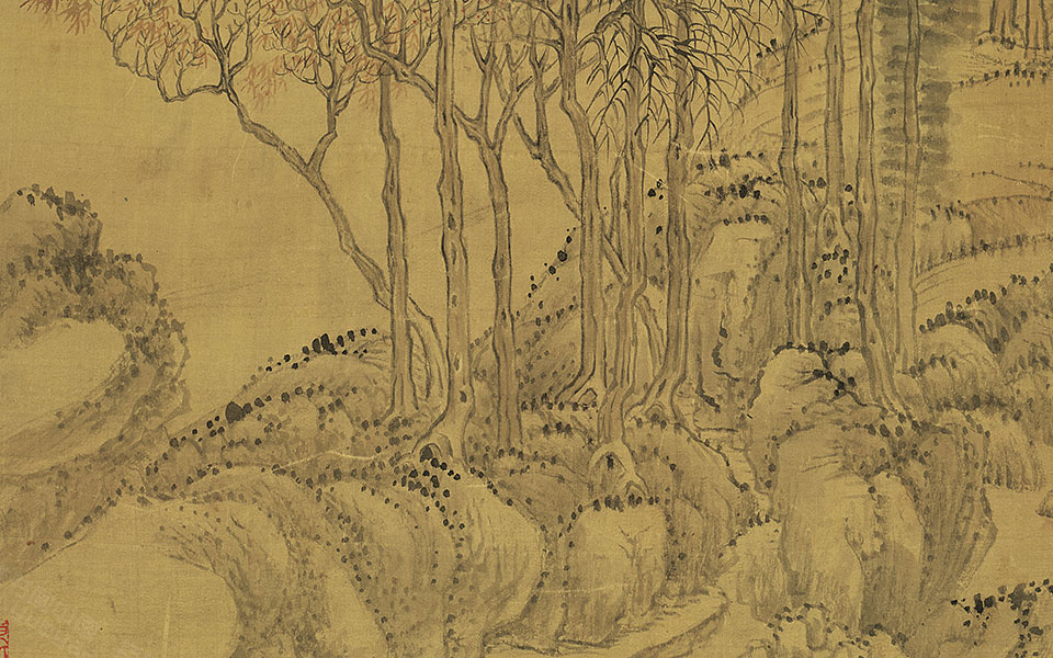 晴川揽胜图高清_恽寿平晴川揽胜图高清_晴川揽胜图恽寿平高清_恽寿平_清代_绢本_112x39.1