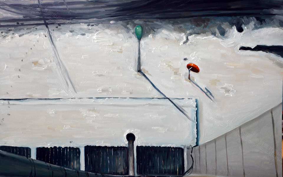 2013哈尔滨师范美术学院毕业展作品 侯天枭 仰视80x100cm高清