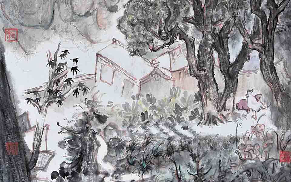 五谷山居记事落果高清_五谷山居记事落果刘钻高清_刘钻五谷山居记事落果高清_刘钻_当代
