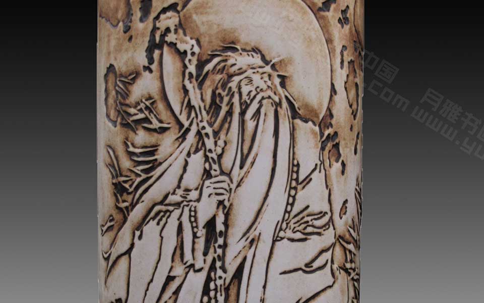 2013哈尔滨师范美术学院毕业展作品 李程 陶瓷作品长眉罗汉22cm×22cm×55cm高清