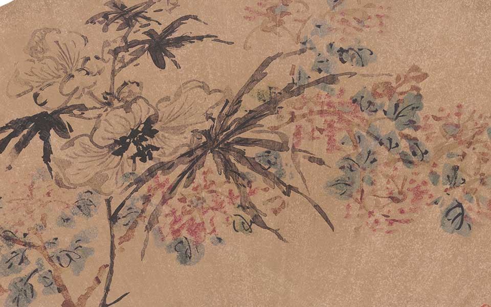 花卉扇面高清_花卉扇面陈淳高清_陈淳花卉扇面高清_陈淳_明代