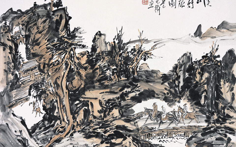 溪山行旅图高清_溪山行旅图范扬高清_范扬溪山行旅图高清_范扬_当代