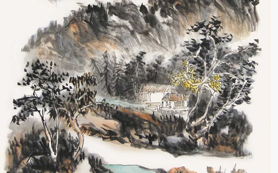 飞瀑漱苍岩高清_飞瀑漱苍岩李毅峰高清_李毅峰飞瀑漱苍岩高清_李毅峰_当代