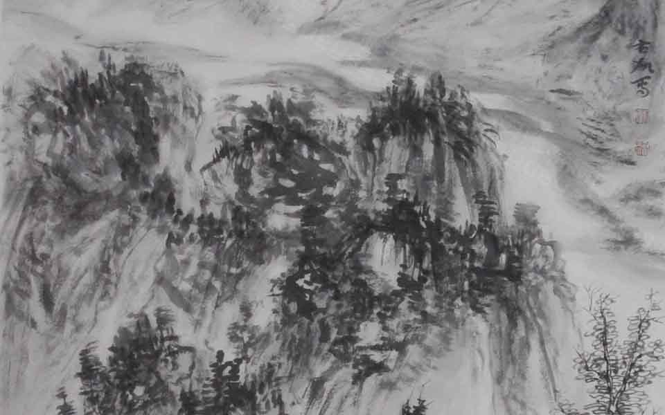 水墨山水7高清_水墨山水7徐右冰高清_徐右冰水墨山水7高清_徐右冰_当代