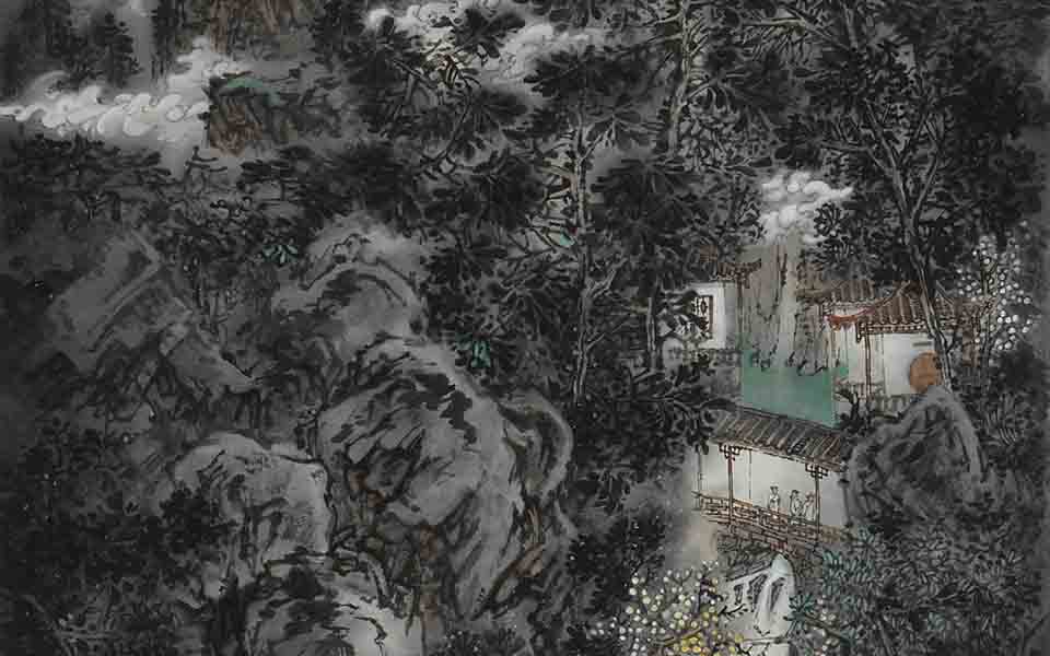 雪山飞瀑高清_雪山飞瀑王贵滨高清_王贵滨雪山飞瀑高清_王贵滨_当代 