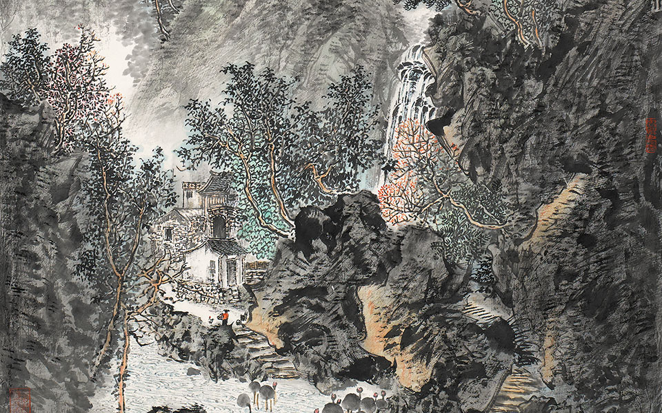 和谐山乡入画图高清_和谐山乡入画图计建清高清_计建清和谐山乡入画图高清_计建清_当代