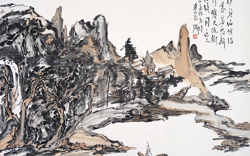 移舟泊烟渚高清_移舟泊烟渚范扬高清_范扬移舟泊烟渚高清_范扬_当代