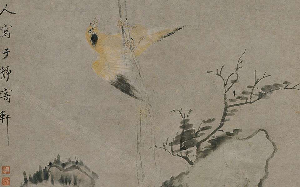 双栖图高清_明代作者佚名双栖图高清_双栖图明代作者佚名高清_佚名_明代_纸本21.9x51.3